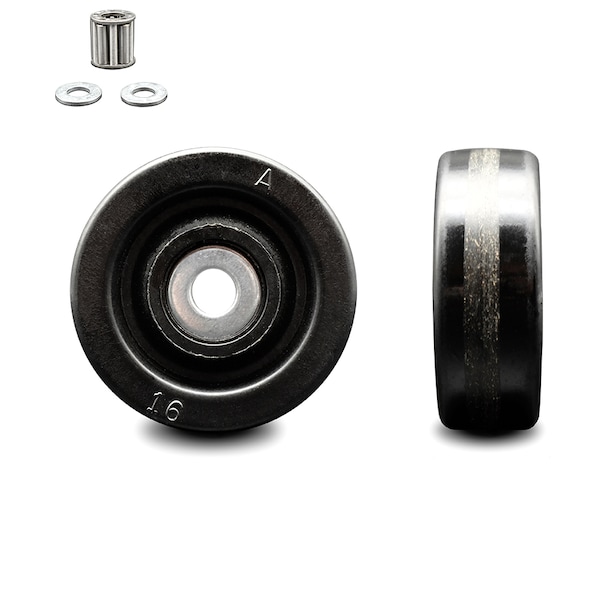 SCC - 3.5" Phenolic Wheel Only w/Roller Bearing - 1/2" Bore - 500 lbs Capacity